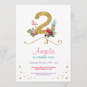 Invitación a fiesta de cumpleaños número 2 de Flam