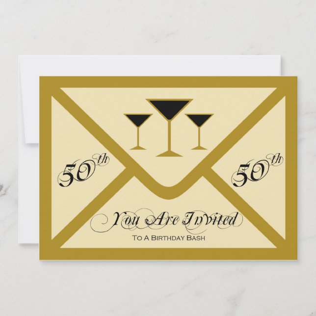 Invitación a fiesta de cumpleaños número 50 (Anverso)