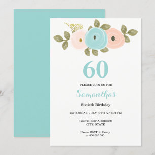 Invitación a fiesta de cumpleaños número 60 de Flo