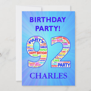 Invitación a fiesta de cumpleaños número 92 Añadir