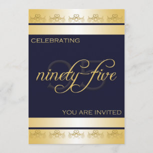 Invitación a fiesta de cumpleaños número 95 en azu