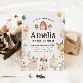 Invitación a fiesta de cumpleaños para animales de