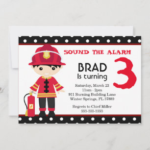 Invitación a fiesta de cumpleaños para bomberos