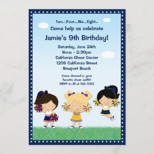 Invitación a fiesta de cumpleaños para chicas anim