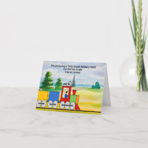 Invitación a fiesta de cumpleaños para hijo con te