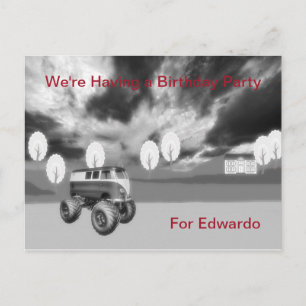 Invitación a fiesta de cumpleaños para hombre de 7