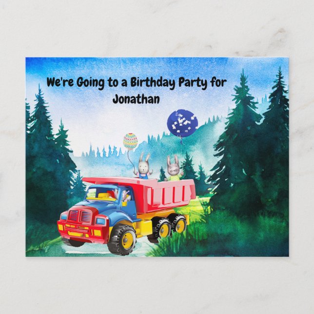 Invitación a fiesta de cumpleaños para niño de 3 a (Anverso)