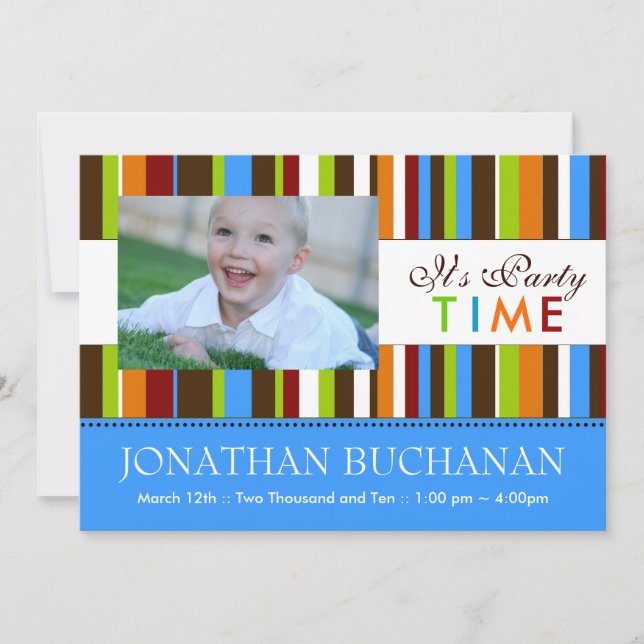 Invitación a fiesta de cumpleaños para niños (Anverso)