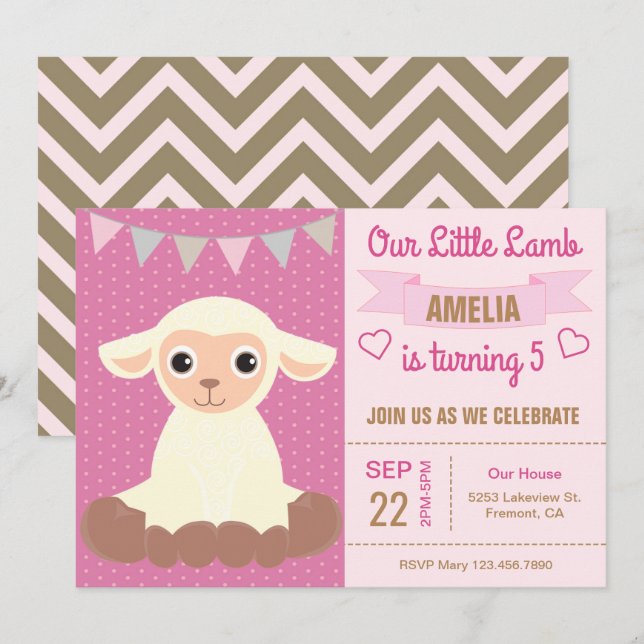Invitación a fiesta de cumpleaños para niños de co (Anverso / Reverso)