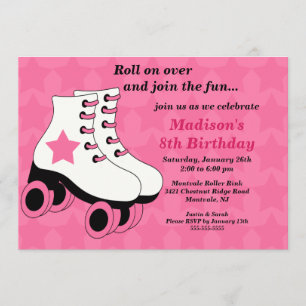 Invitación a fiesta de cumpleaños para patinar