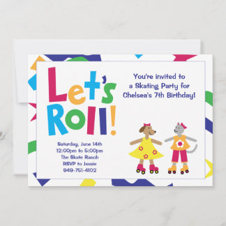Invitación a fiesta de cumpleaños para patinar