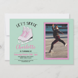 Invitación a fiesta de cumpleaños para patinar sob