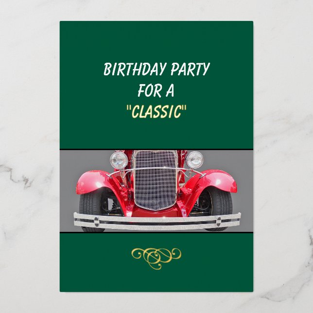 invitación a fiesta de cumpleaños para un Clásico  (Anverso)