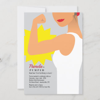 Invitación a fiesta de cumpleaños por poder muscul