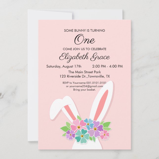 Invitación a fiesta de cumpleaños por primera vez  (Anverso)