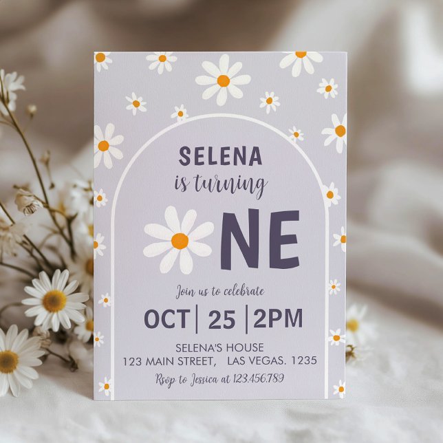 Invitación a fiesta de cumpleaños primero púrpura  (Subido por el creador)