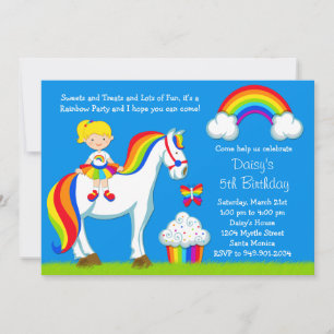 Invitación a fiesta de cumpleaños Rainbow