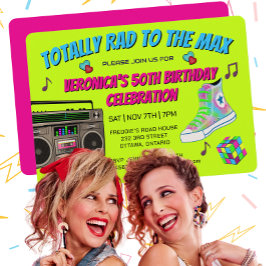Invitación a fiesta de cumpleaños retro en los año