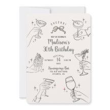 Invitación a fiesta de cumpleaños retro Fiesta de