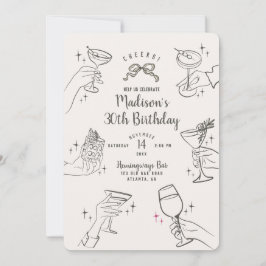 Invitación a fiesta de cumpleaños retro Fiesta de
