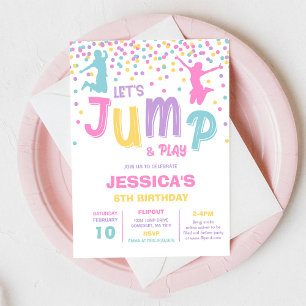 Invitación a fiesta de cumpleaños Saltemos y jugue