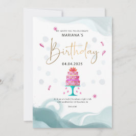 Invitación a fiesta de cumpleaños | Tema de pastel