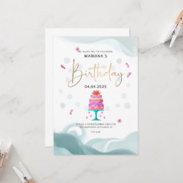 Invitación a fiesta de cumpleaños | Tema de pastel