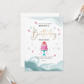 Invitación a fiesta de cumpleaños | Tema de pastel