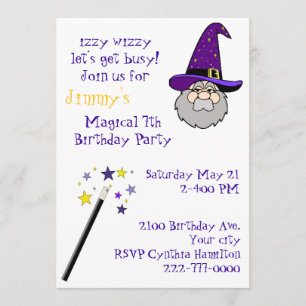 Invitación a fiesta de cumpleaños temática mágica 