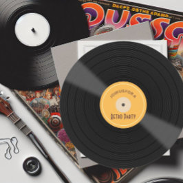 Invitación a fiesta de cumpleaños temática retro