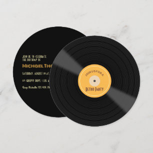 Invitación a fiesta de cumpleaños temática retro