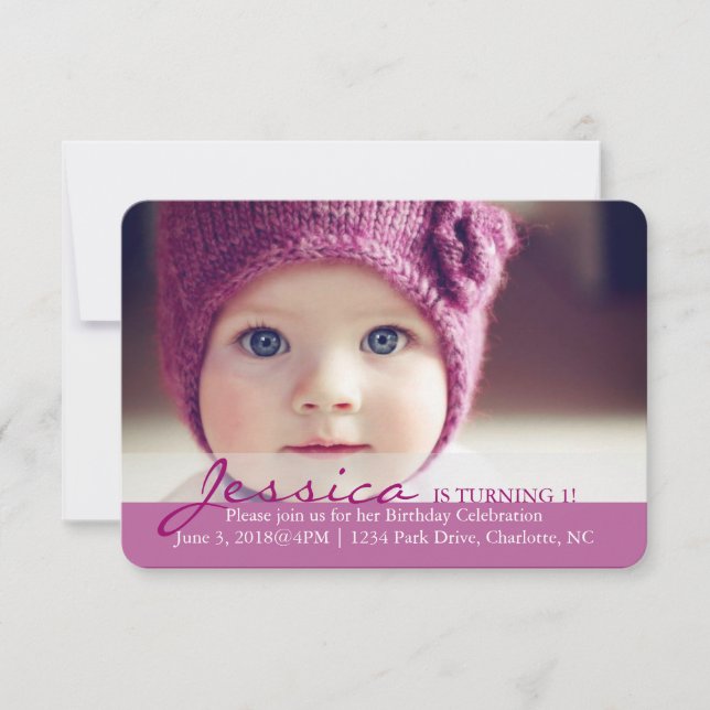 Invitación a fiesta de cumpleaños| Turno 1! (Anverso)