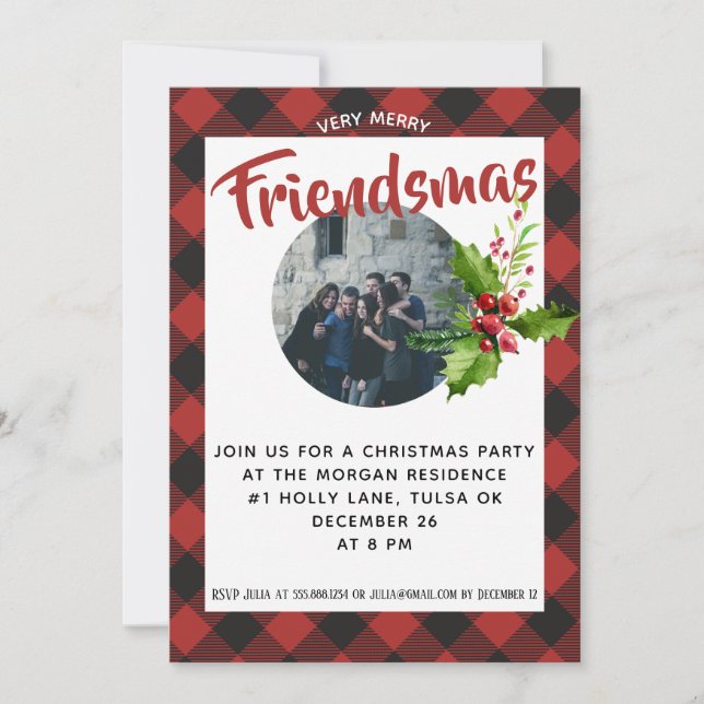 Invitación a Fiesta de  de Navidades de Buffalo Ro (Anverso)