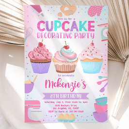 Invitación a Fiesta de Decoración de Cupcakes, Bak