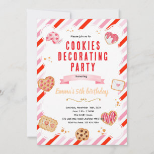 Invitación a fiesta de decoración de galletas de S