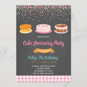invitación a fiesta de decoración de pasteles