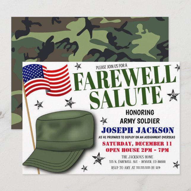 Invitación a Fiesta de despedida (Anverso / Reverso)