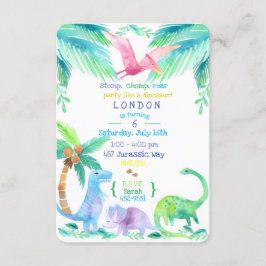 Invitación a fiesta de dinosaurios