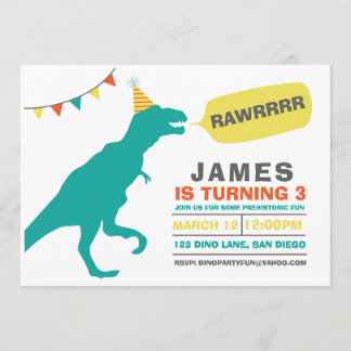 invitación a fiesta de dinosaurios