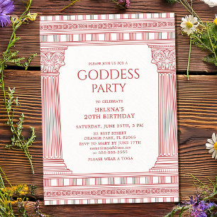 Invitación a fiesta de diosa elegante en rosa