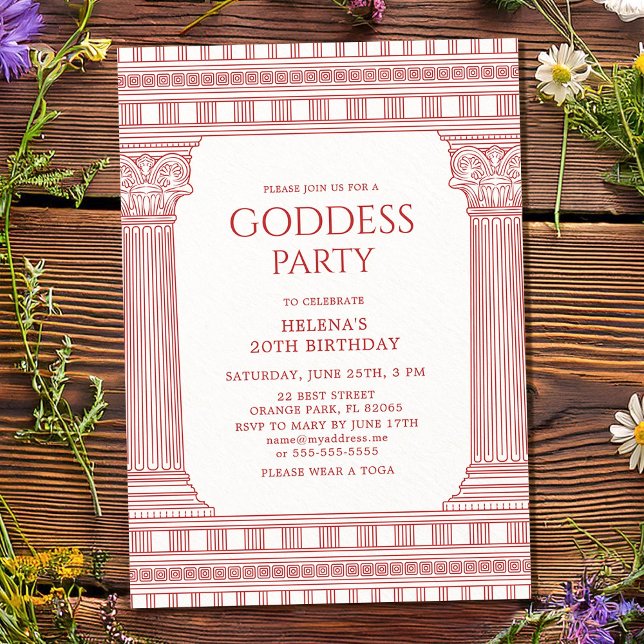 Invitación a fiesta de diosa elegante en rosa (Subido por el creador)