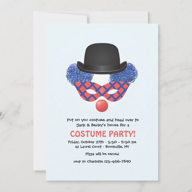 Invitación a fiesta de disfraces (Anverso)