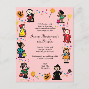 Invitación a fiesta de disfraces de cumpleaños de