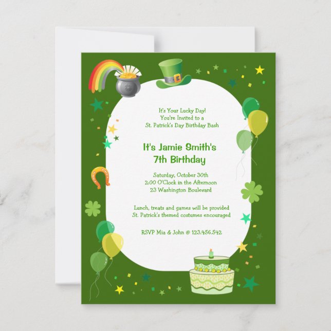 Invitación a fiesta de disfraces de cumpleaños de  (Anverso)