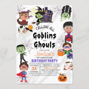 Invitación a fiesta de disfraces de cumpleaños de 