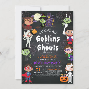 Invitación a fiesta de disfraces de cumpleaños de 