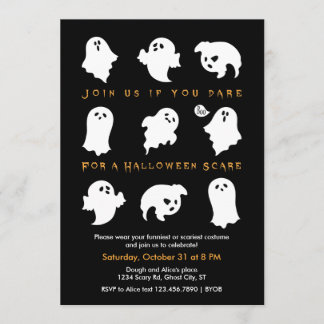 Invitación a fiesta de disfraces de fantasmas de H