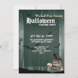 Invitación a fiesta de disfraces de Halloween con 