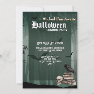 Invitación a fiesta de disfraces de Halloween con