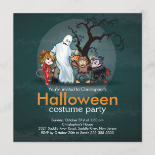 Invitación a fiesta de disfraces de Halloween de m